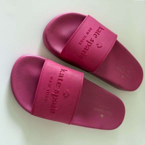 kate spade Shoes - Kate Spade New York Pink Fuchsia Sunny Logo Slide Sandals Women’s Size 6